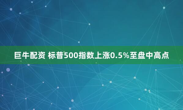 巨牛配资 标普500指数上涨0.5%至盘中高点
